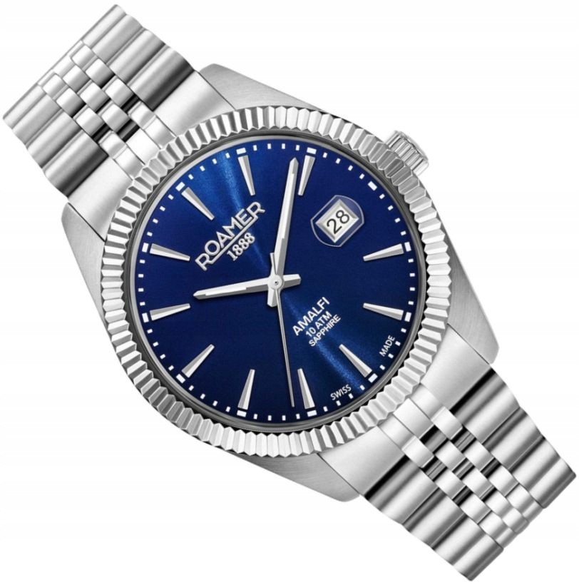 Švýcarské Pánské Hodinky Roamer 852833 41 45 20 Amalfi Safír WR100 42 mm