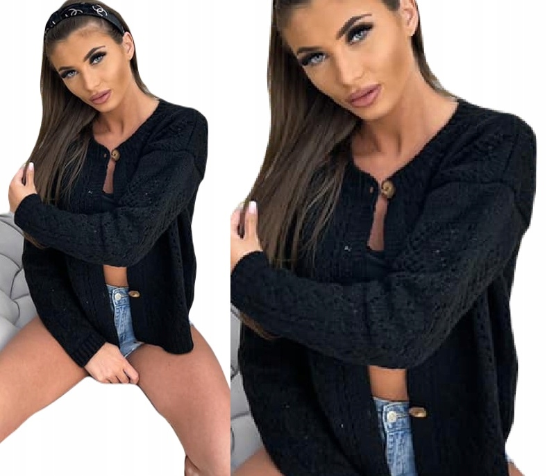 

Krótki Sweter Ażurowy Z Guzikami Mielczarkowski