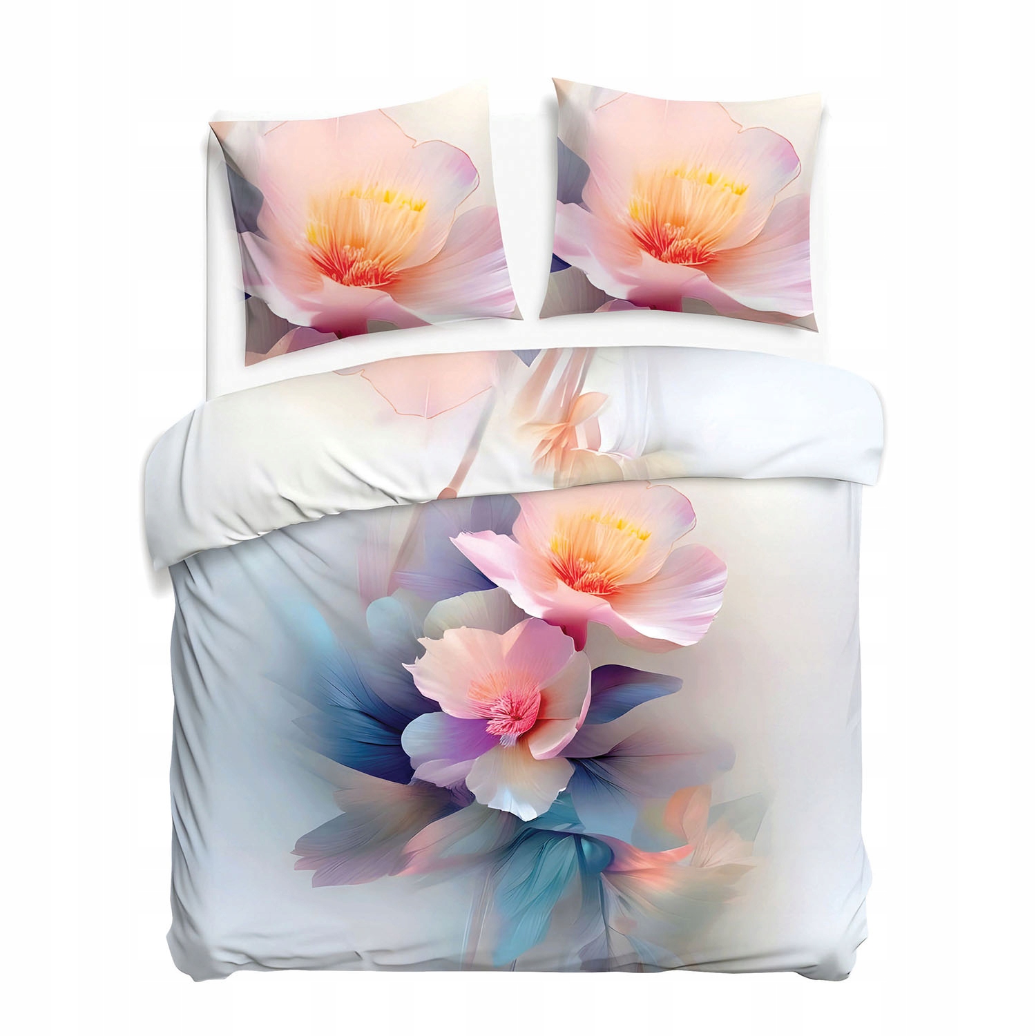 Povlečení 220x200 Květy růžová modrá Satynlove Premium