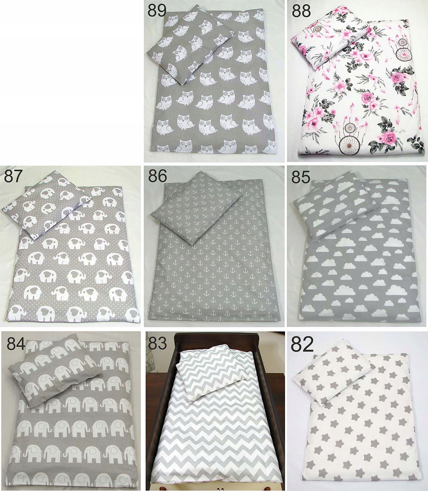 6 el Pościel do wózka kołdra poszewki komplet GRG Długość poduszki 25 cm