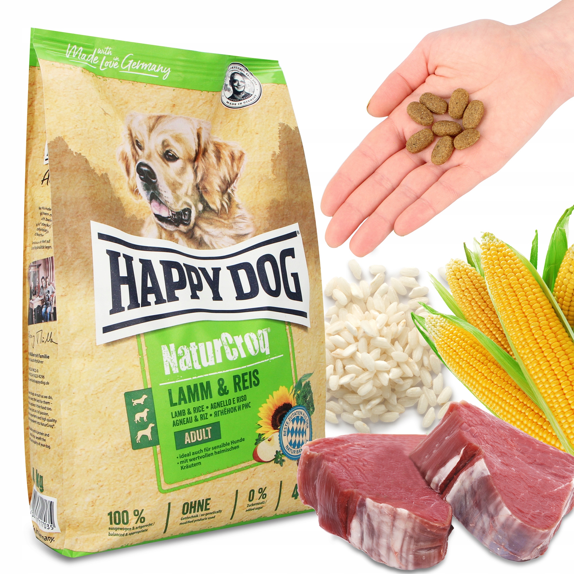 Suché Krmivo Psa 4kg Jehněčí Rýže Krmivo Jídlo Všechna Plemena Příroda Eh