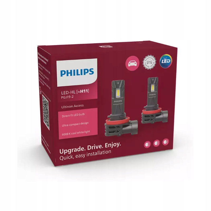 Led H11 12V 20W PGJ19-2 Philips Ultinon Access 2500 2ks