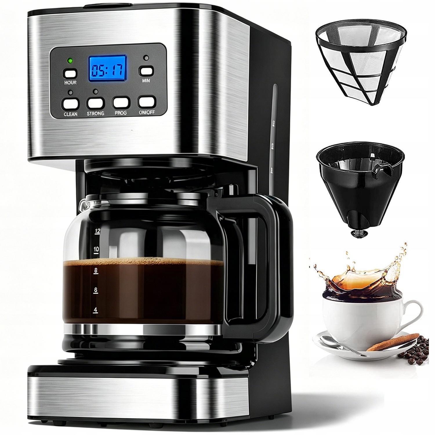 Překapávač 950 V 1500 ML, Kapkový Filtr, Pevný Nebo Papírový
