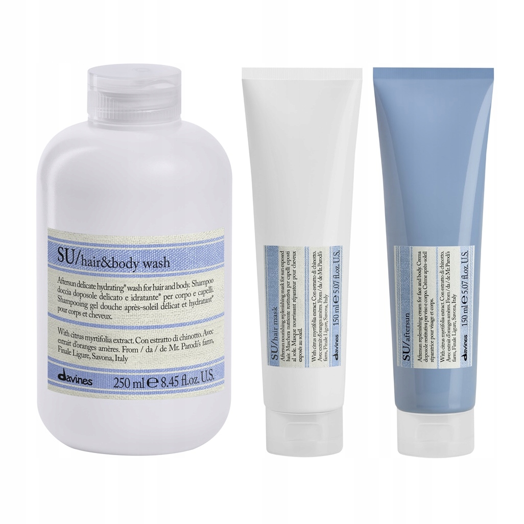 Davines Su Hair Body šampon 250 ml Su maska 150 ml Su krém 150 ml