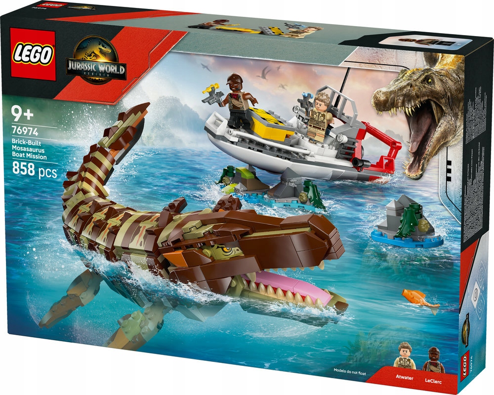 Lego Jurassic World 76974 Misja na łodzi i model mozazaura