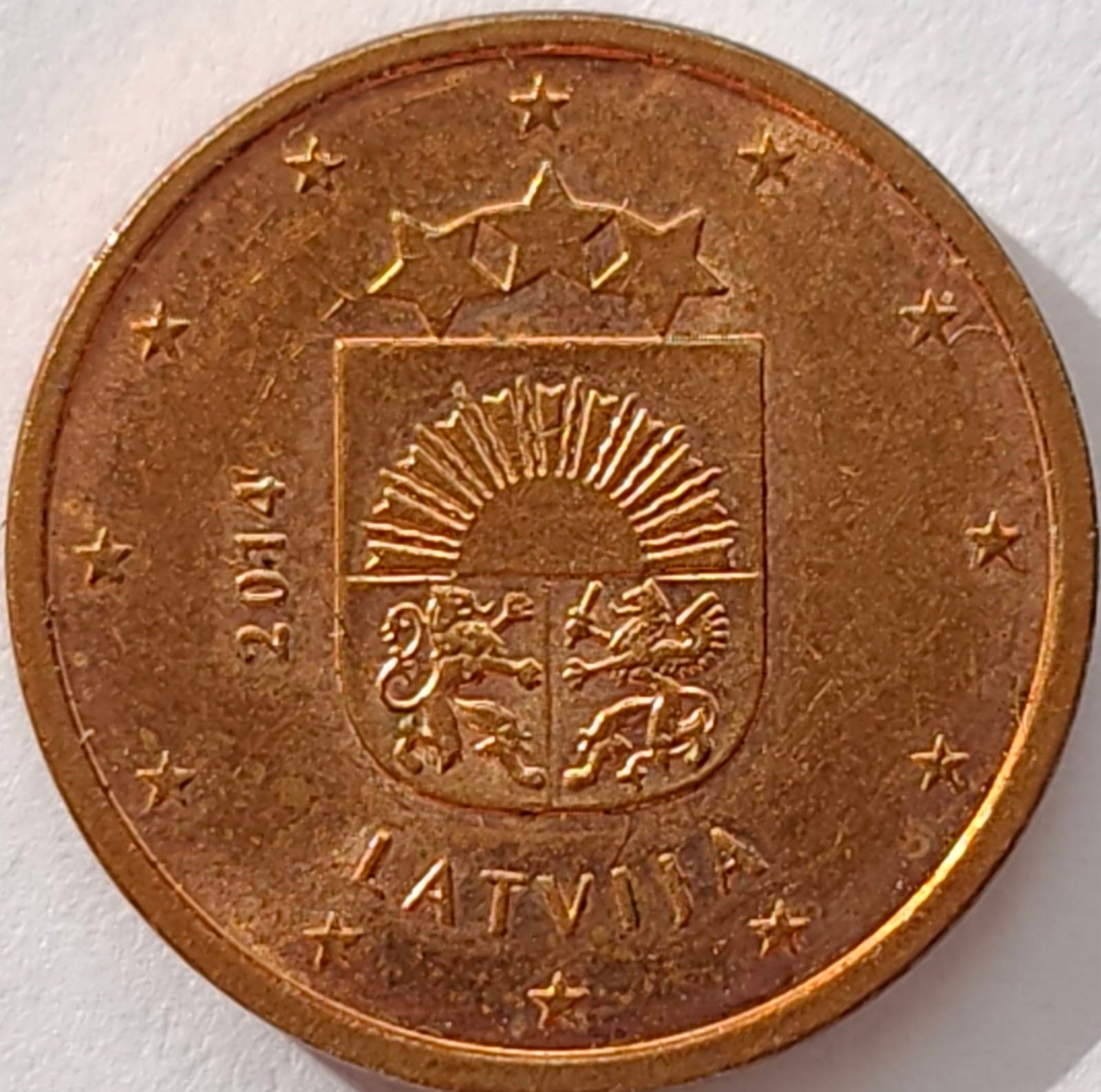 4001 - Łotwa 1 eurocent , 2014