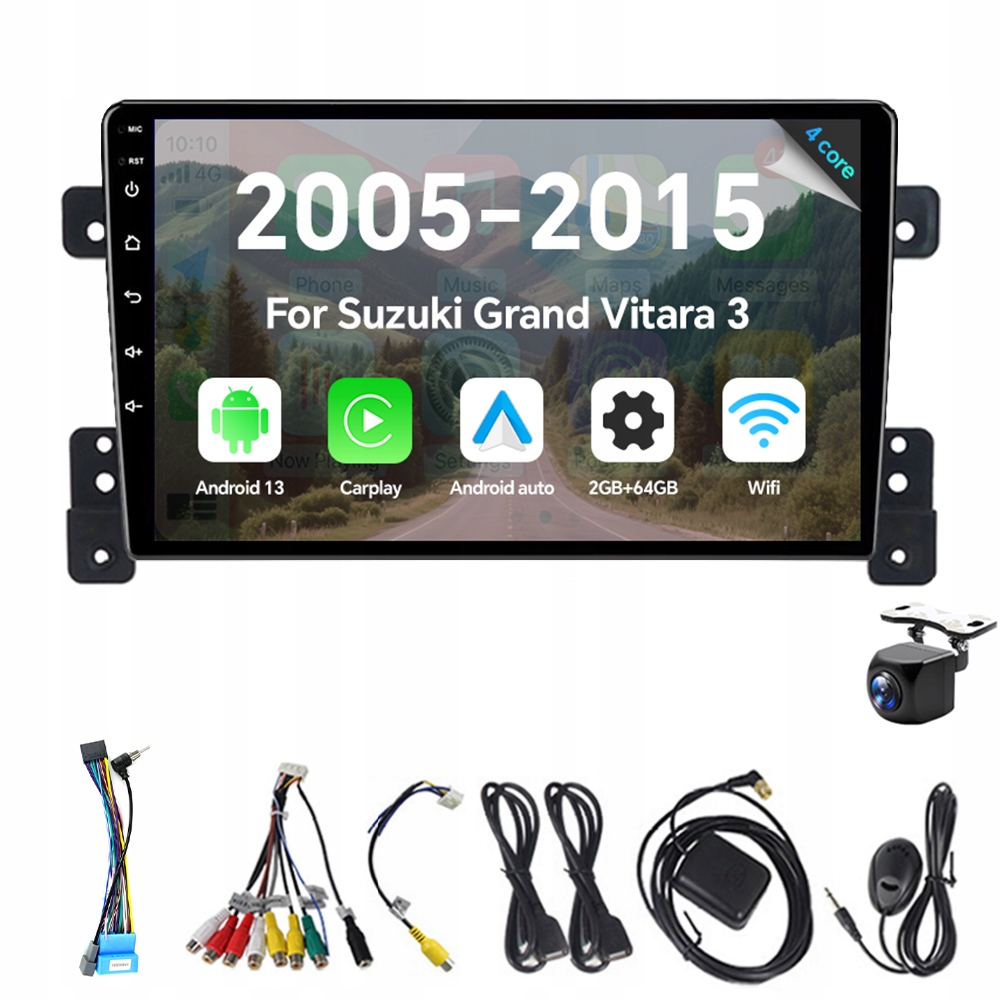 2Din Android 13 autorádio pre Suzuki Grand Vitara 3 2005-2015 Carplay Rds