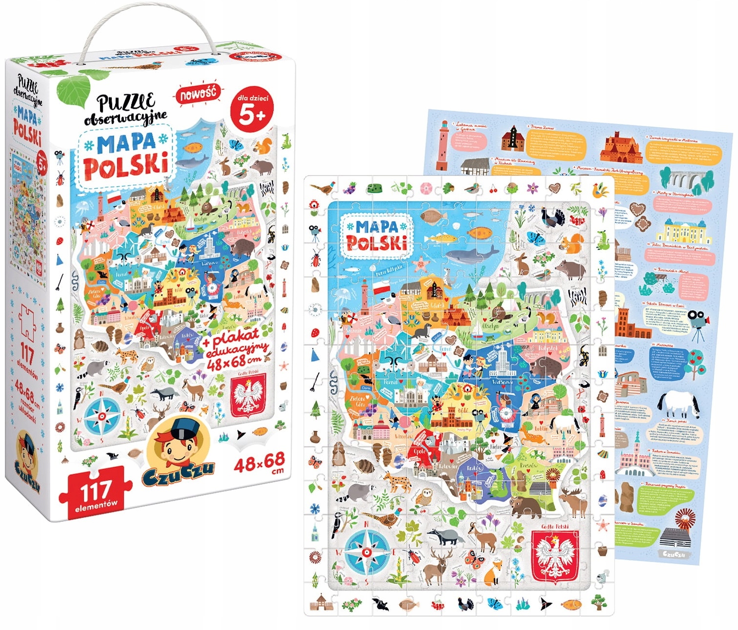

Czuczu Puzzle Obserwacyjne Mapa Polski Plakat 5+
