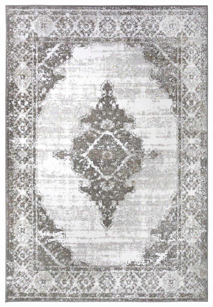 Koberec do obývačky 160 x 235 cm, mäkký, plyšový, krémovo béžovo-šedý