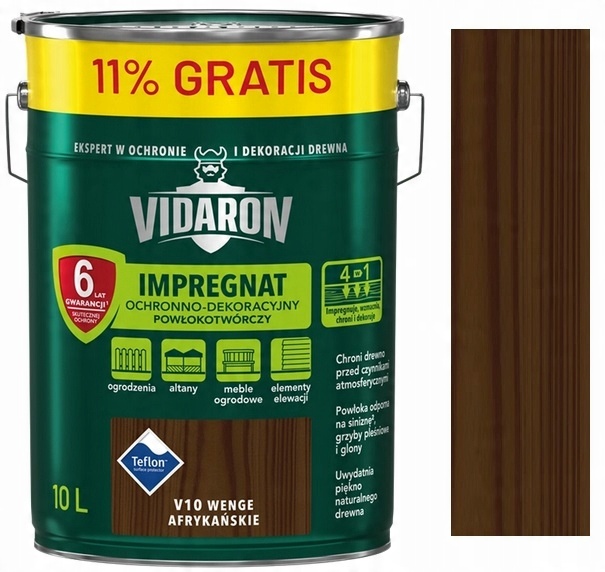 

Vidaron Impregnat Drewna V10 Wenge Afrykańskie 10L