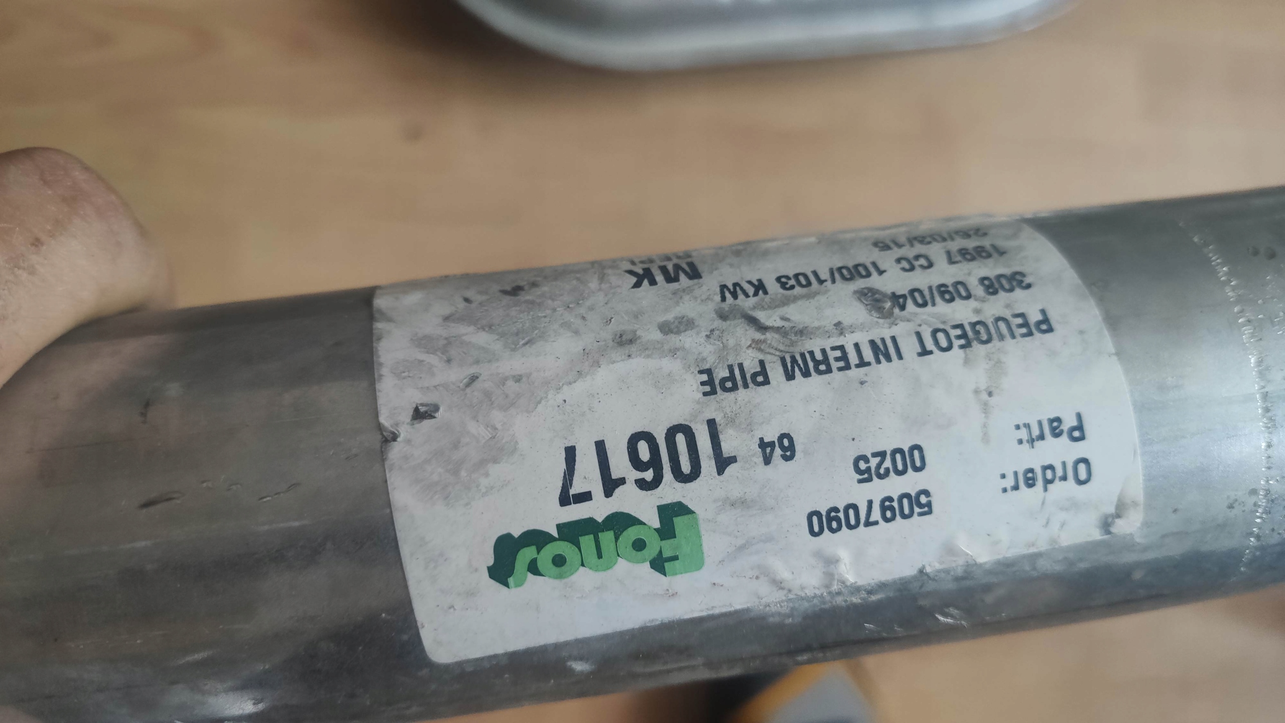 10617 - ГЛУШИТЕЛЬ ВЫХЛОПНОЙ ТРУБЫ PEUGEOT 308 2.0 HDI 04-