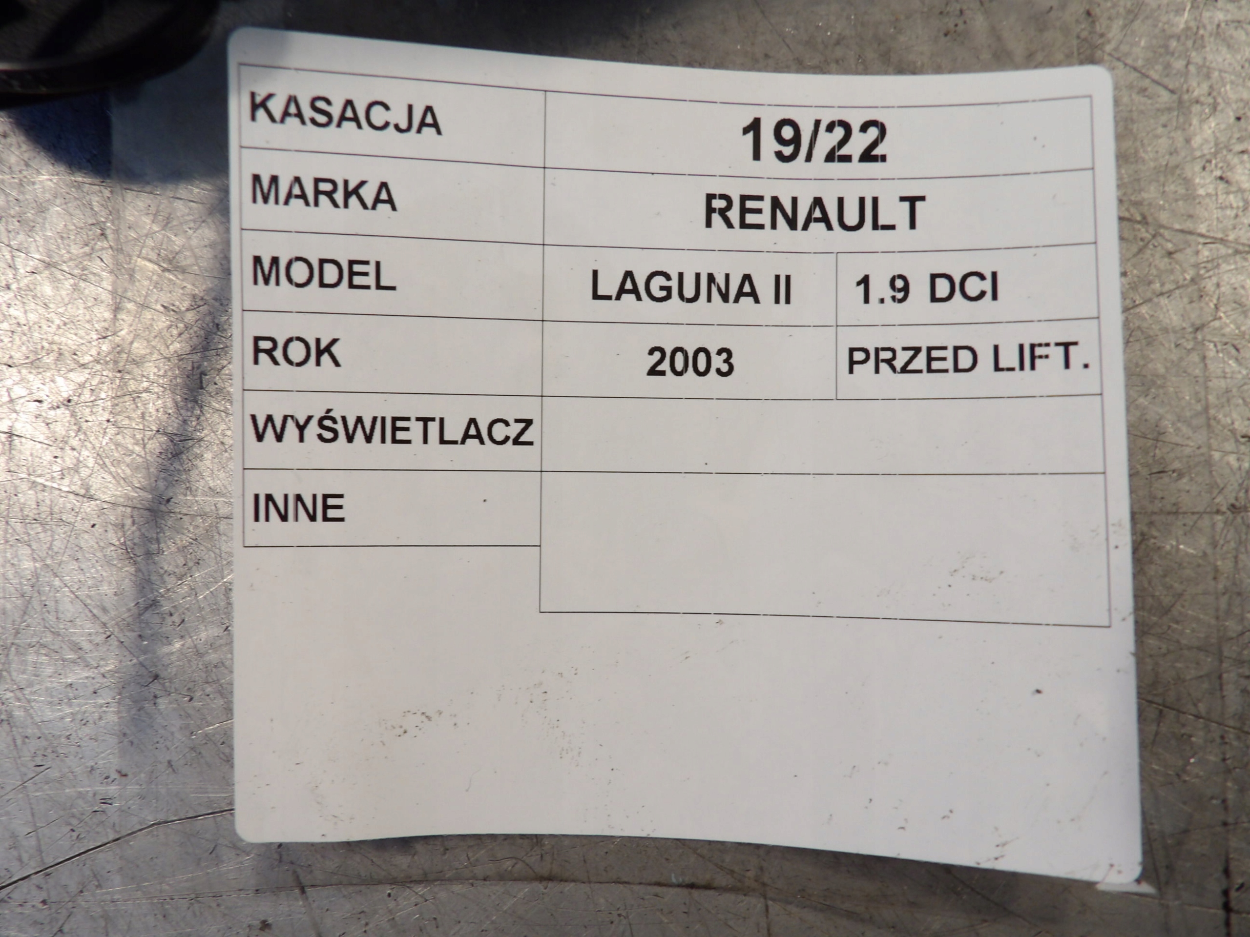 дисплей renault LAGUNA II 1,9DCI 820002604A