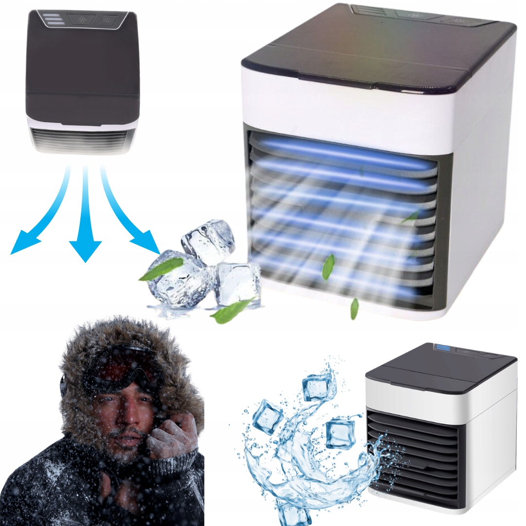 CHŁODZĄCY ULTRA PRO PRZENOŚNY KLIMATOR USB NA WODĘ LÓD 3W1 DO BIURA DOMU