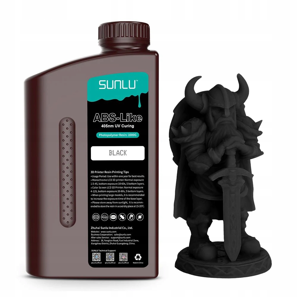 Sunlu pryskyřice ABS-Like 3D Printer Rapid Resin 1000 g černá