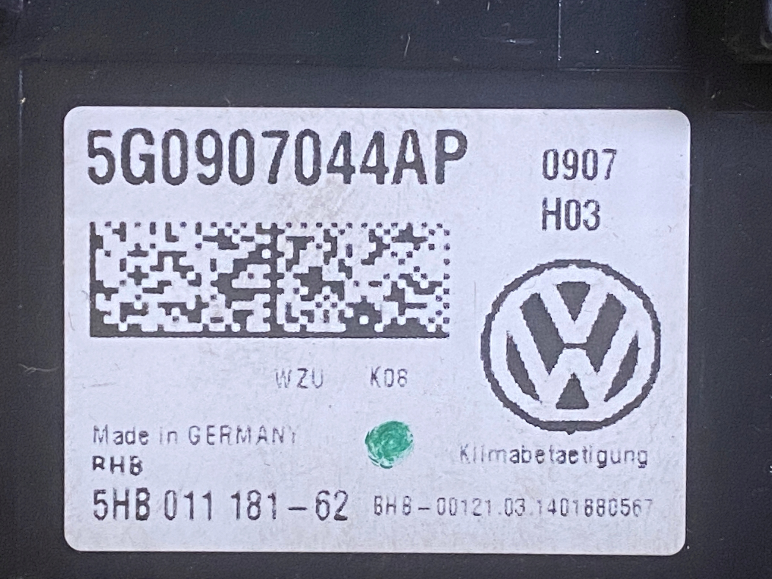 VW ARTEON GOLF PASSAT TOURAN Unite commande clima 5G0907044AP