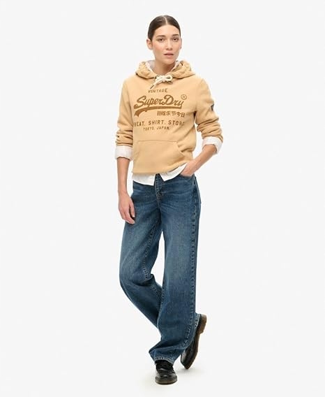Superdry Béžová Mikina S Logem Kapsa (38)
