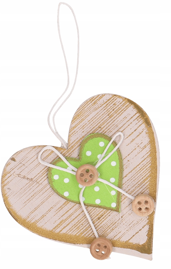 

Zawieszka drewniana serce zielony 2szt