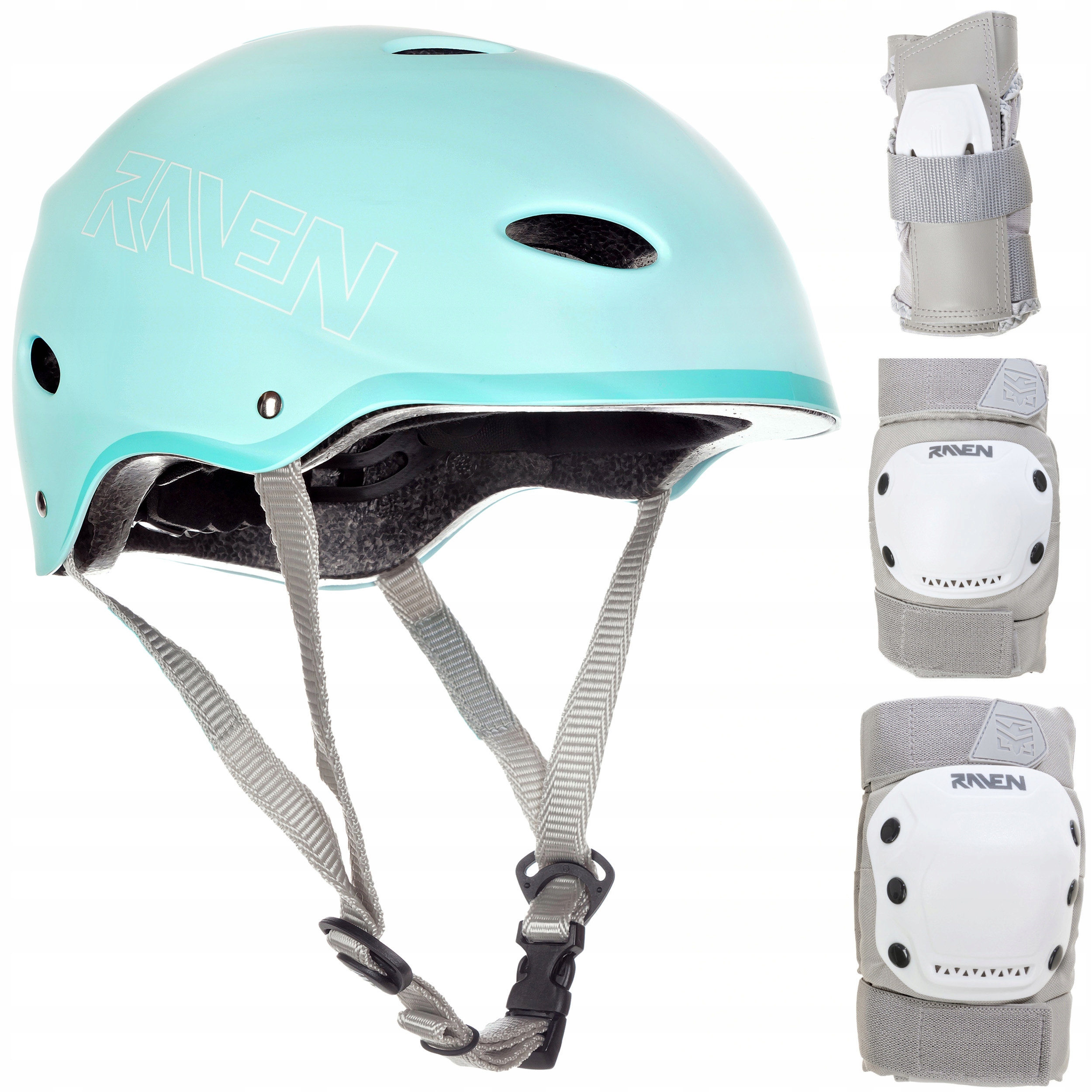 

Zestaw Raven Kask F511 Mint M Ochraniacze Grey M