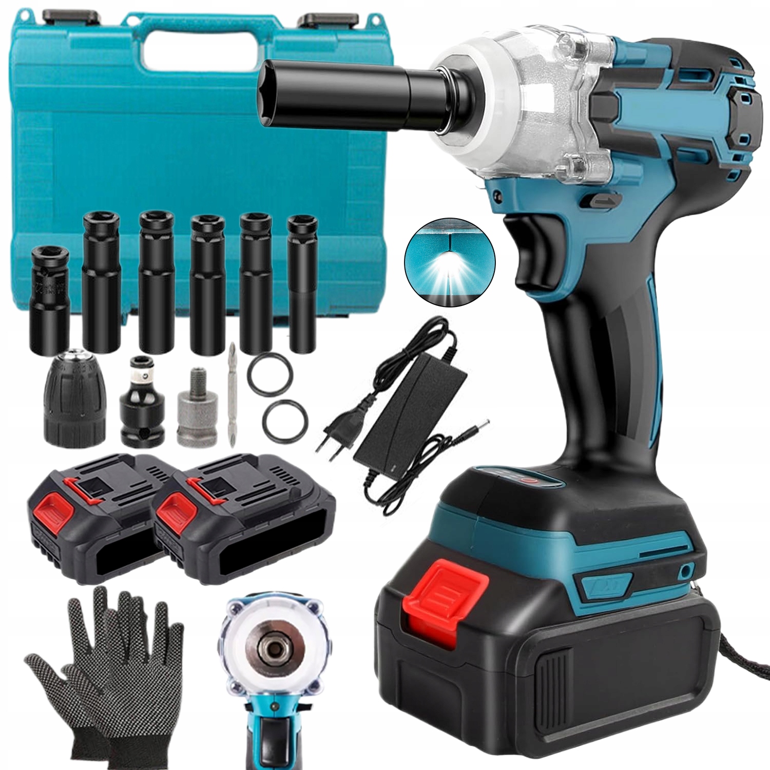 Výkonné Led Akumulátorové Rázové Klíče Bezkartáčové 21V 4.0Ah 650 Nm 2AKU