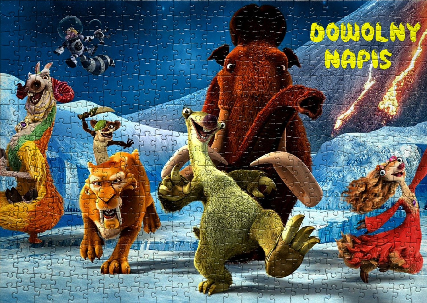 

Puzzle Epoka Lodowcowa z Twoim Napisem A4/96 El