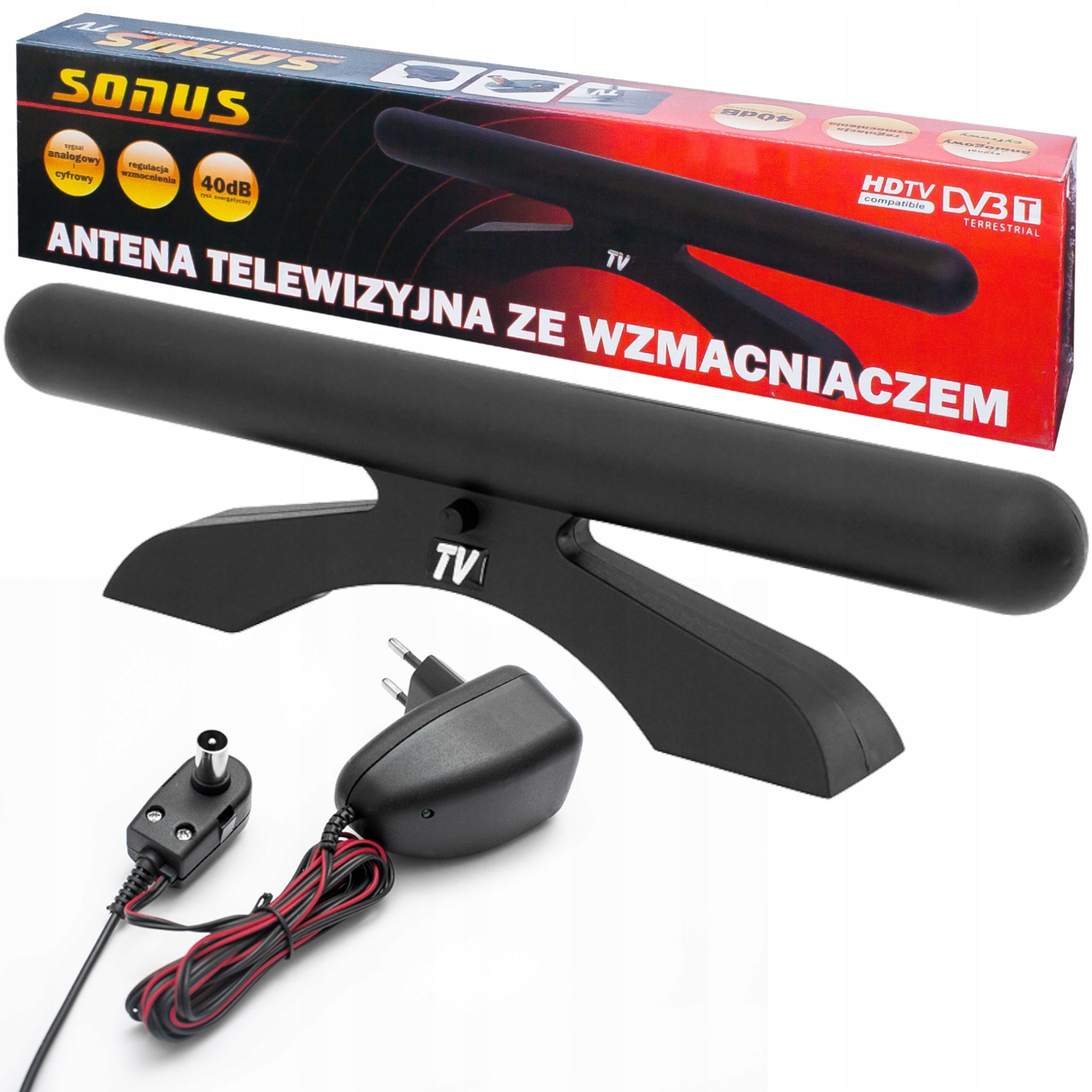 

Antena Wewnętrzna Sonus Tv Uhf/vhf Ze Wzmacniaczem