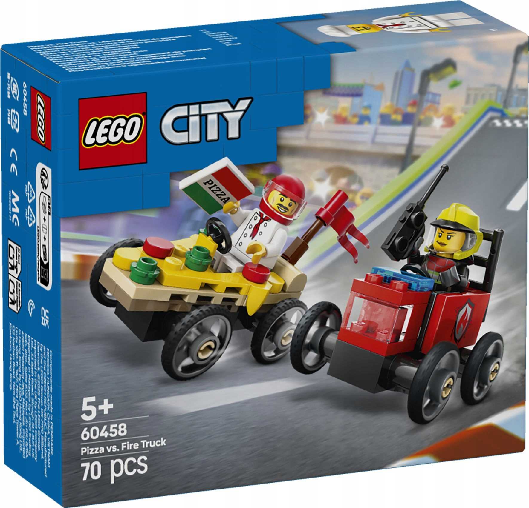 Lego City Sada závodních aut: pizza versus hasičský vůz