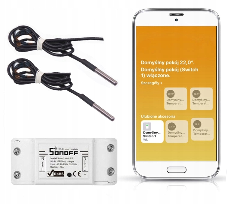 

Sonoff 2 x czujniki temperatury DS18B20 z HomeKit