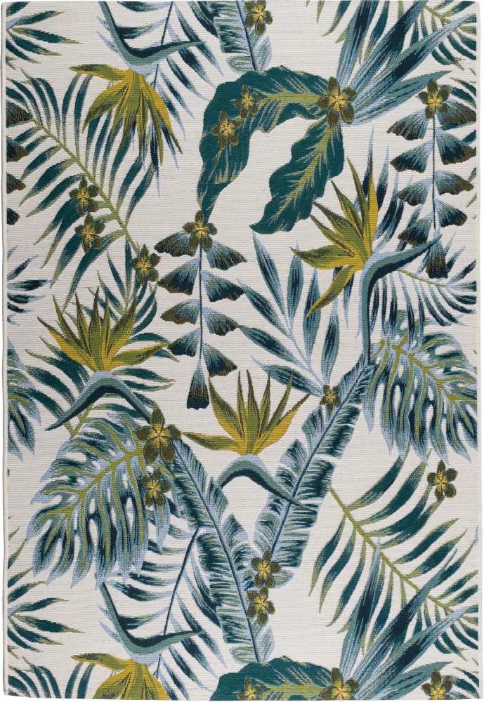 Koberec na balkón a terasu Cappucino listy tyrkysový 160x235 cm