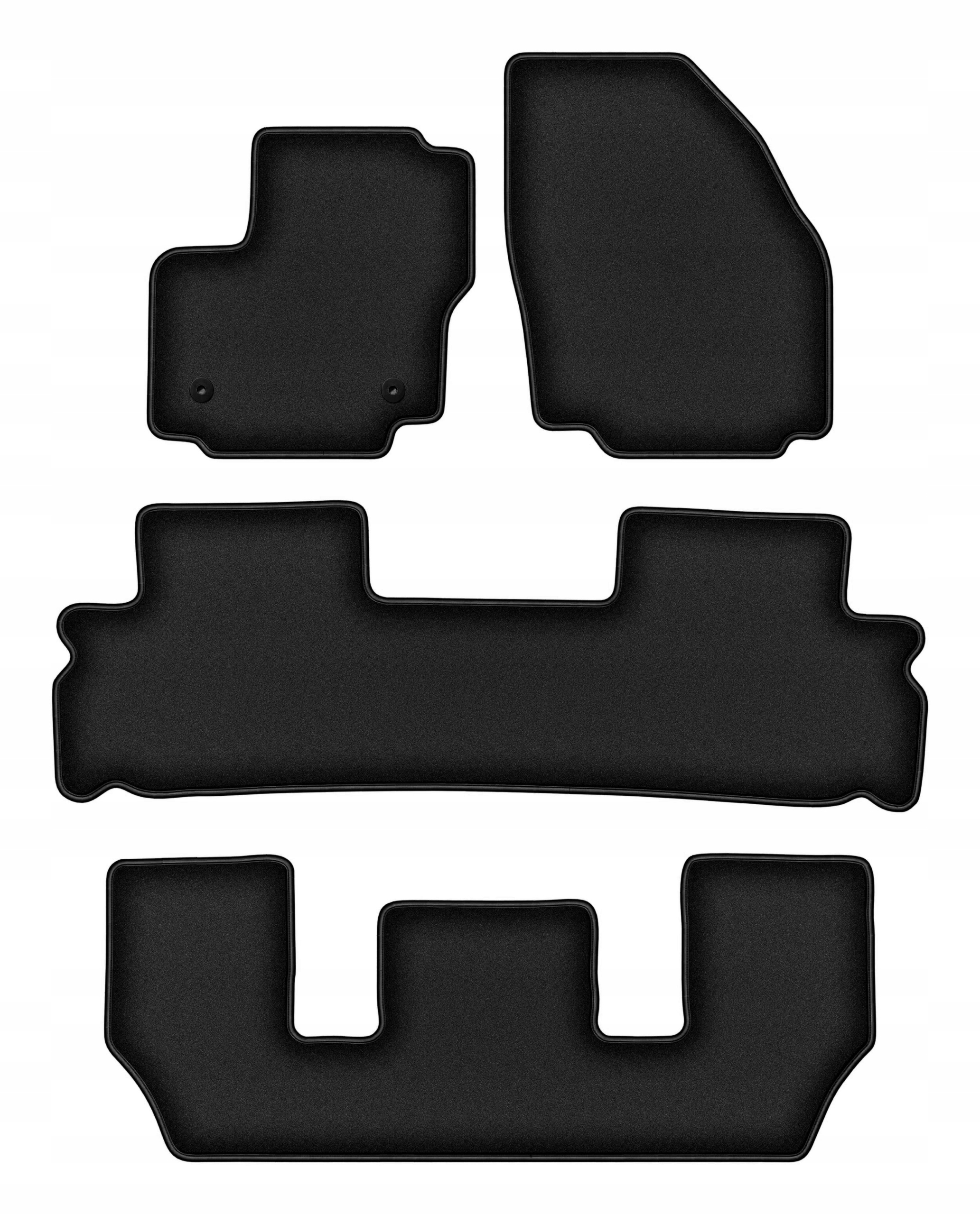 Velúrové koberčeky čierne 4 ks pre: Ford Galaxy MK2 Fl 2012-2015 7-miestny