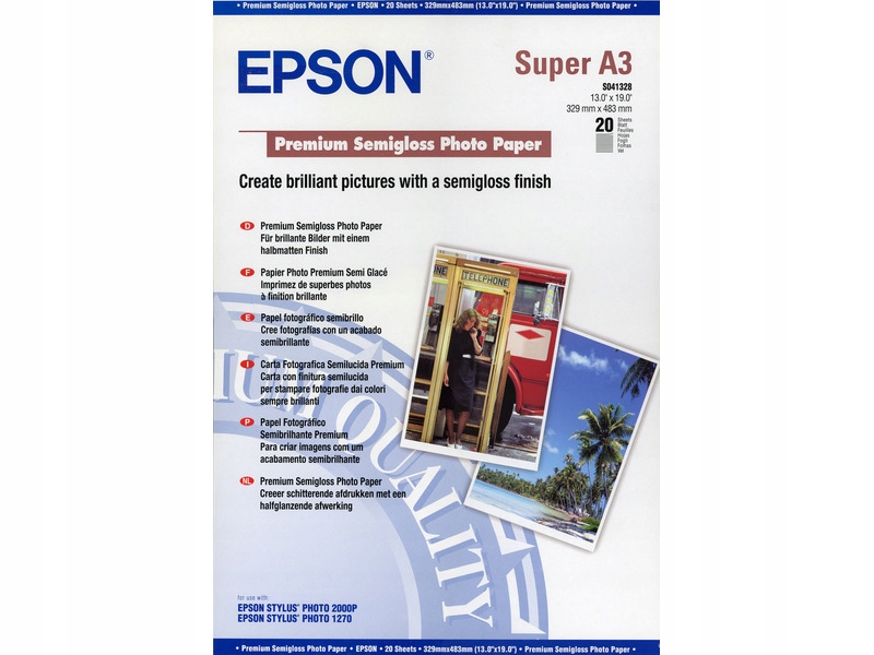 Papier fotograficzny Epson Premium Semigloss A3+ 20 arkuszy