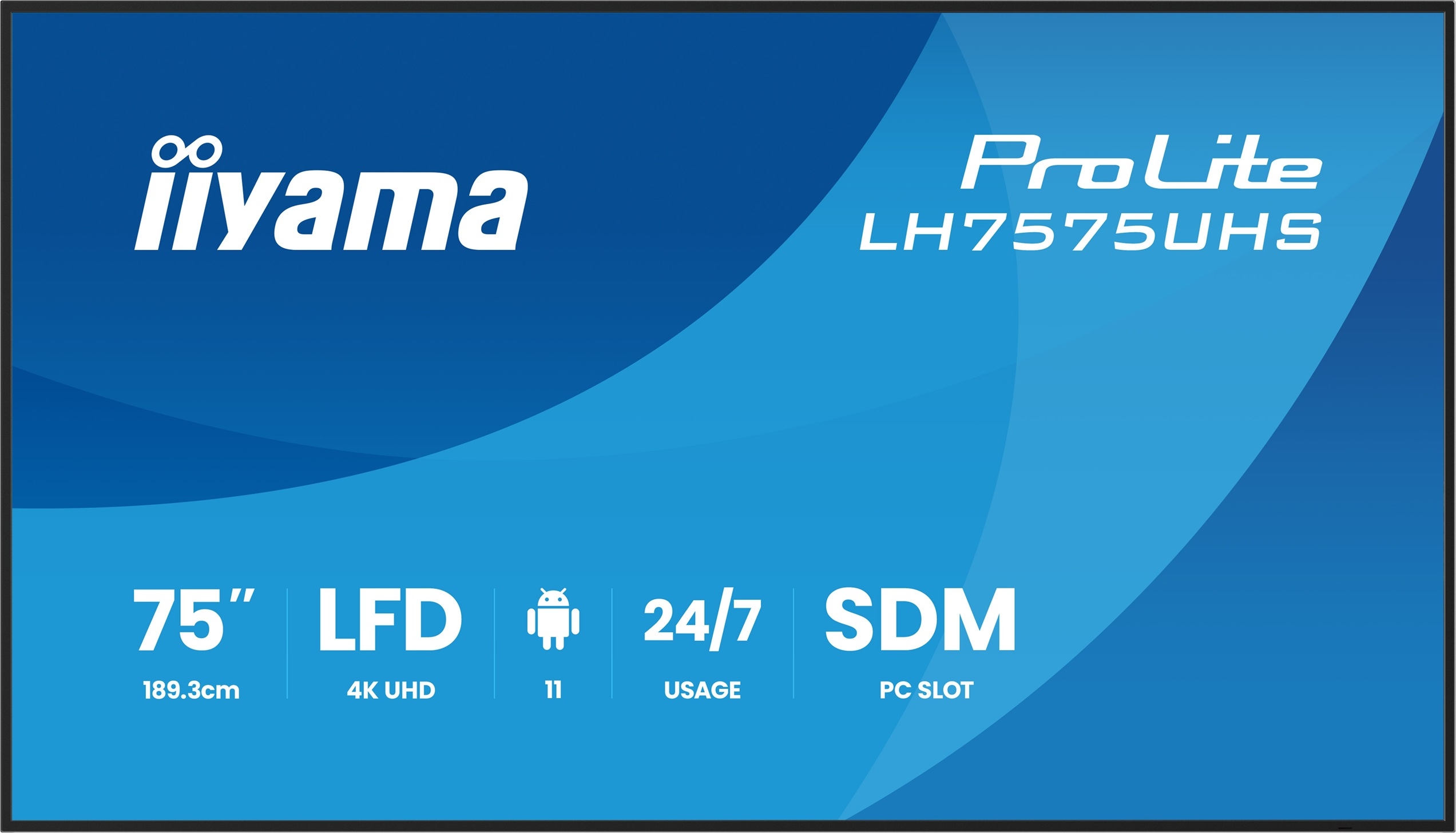 75" iiyama LH7575UHS-B2AG: Ips, 4K Uhd, Android, 24/7
