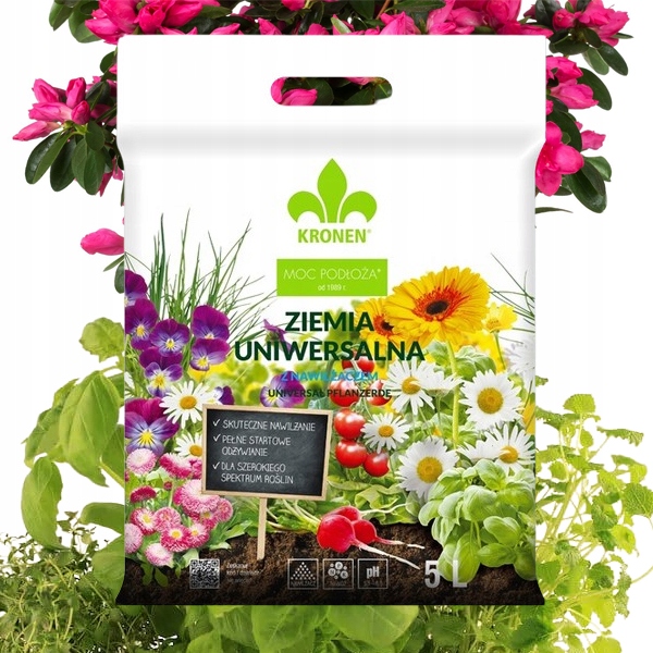 

Ziemia Do Kwiatów Warzyw Ziół Z Nawilżaczem 5L