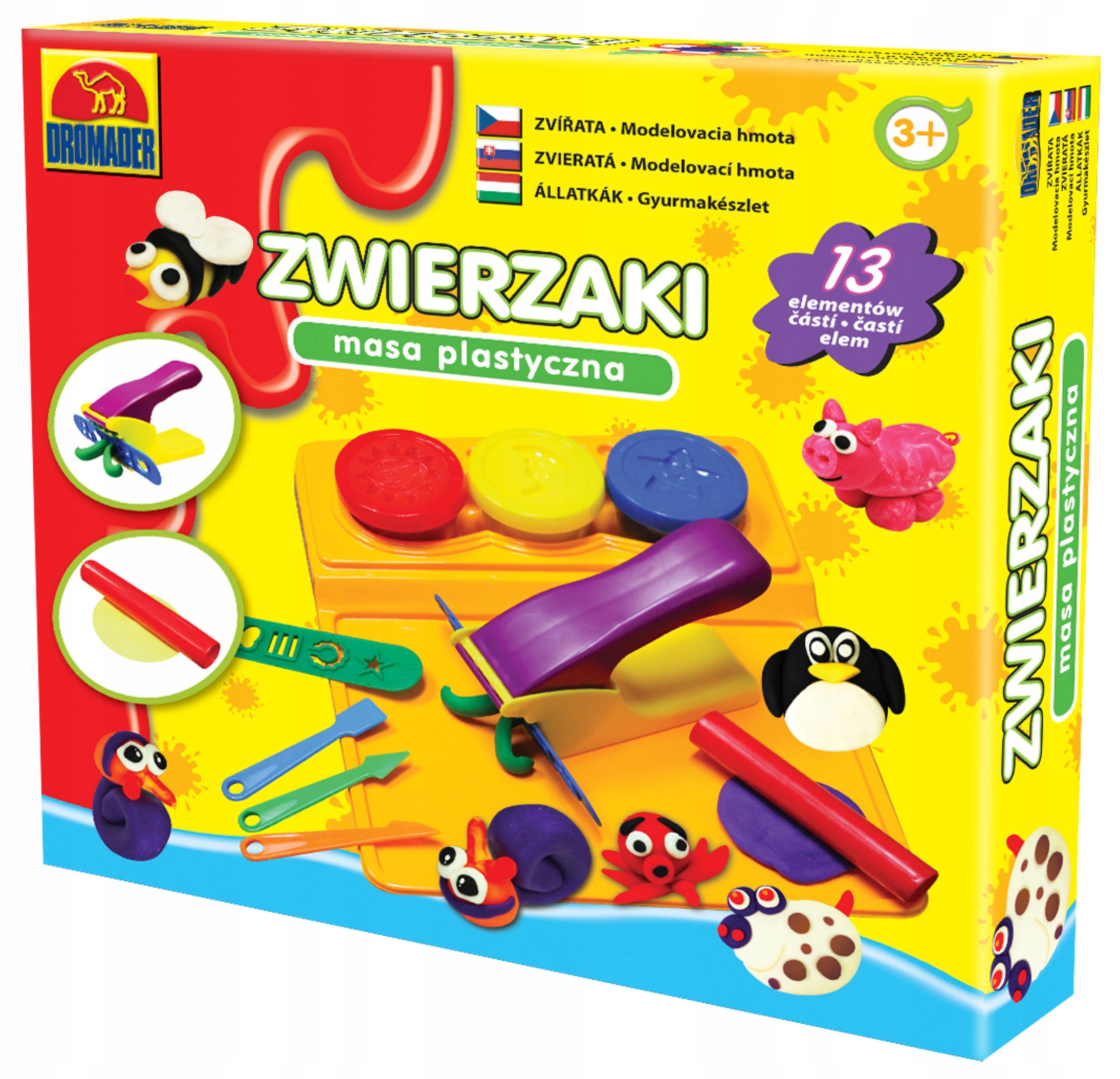 ZWIERZAKI MASA PLASTYCZNA ZESTAW 13EL KID'S DOUGH