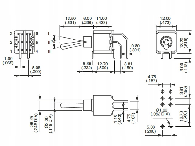 Przełącznik dźwigniowy 2 poz. ON-ON; APEM Producent Apem