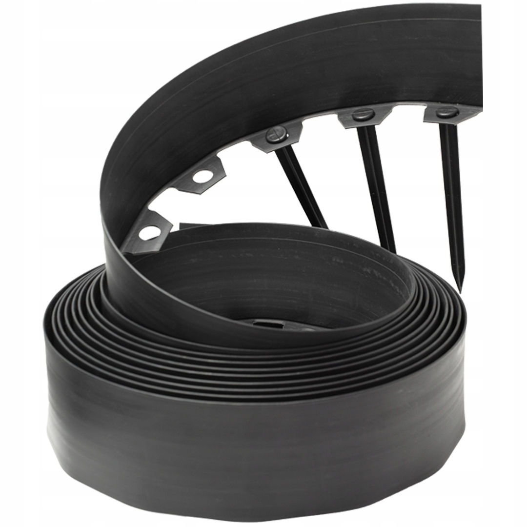 Obrzeże Ogrodowe 10m czarny 10cm Wysokie trawnikowe tworzywo rolka kotwy