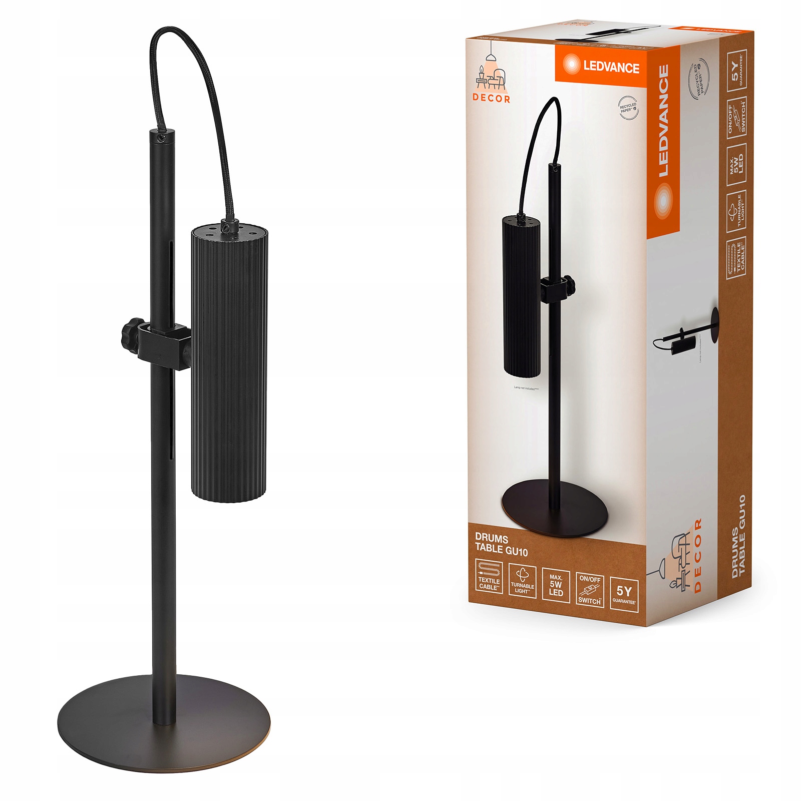 Stolová lampa Dekoratívna GU10 Čierna Dekorácia