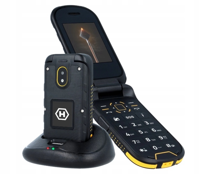 Zesílený telefon s klapkou Hammer Bow Lte 4G IP68 nabíjecí stanice