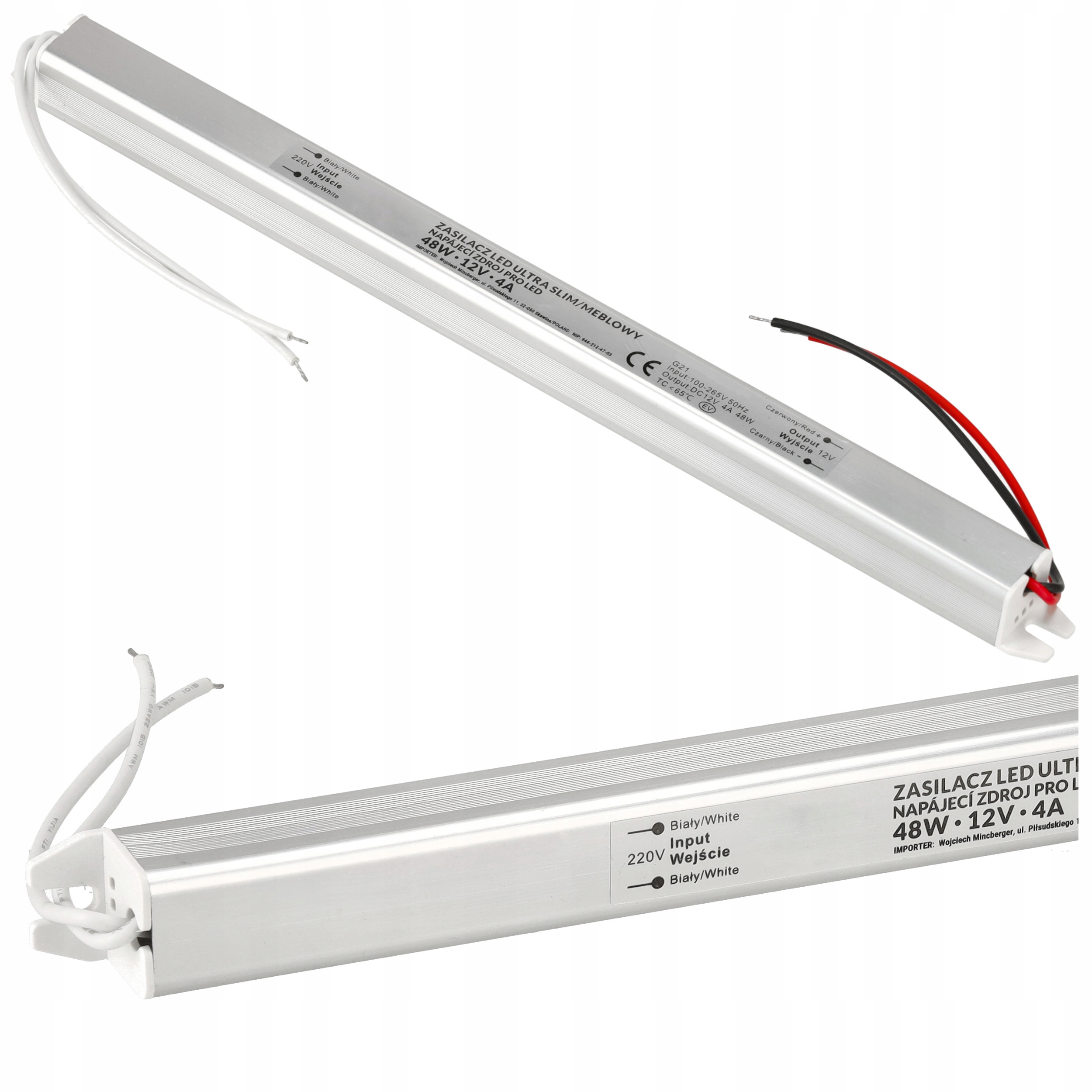

Zasilacz Led 12V Meblowy Ultra Slim 4A 48W Do Taśm