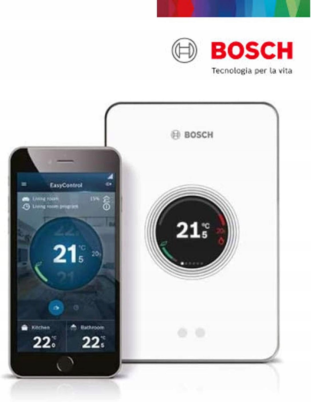 Zestaw Bosch EasyControl CT200 Biały (7736701393) + 3x Głowice Termostat Kod producenta 7736701393