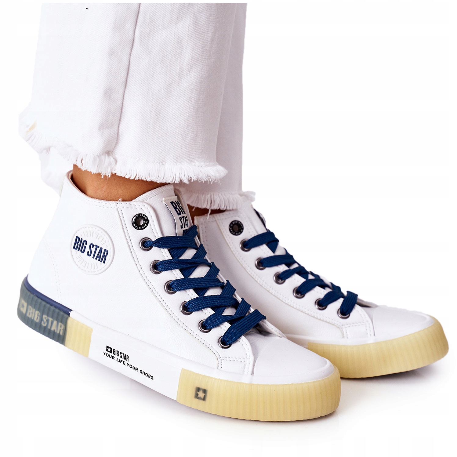 

Damskie Wysokie Trampki Big Star II274137 Białe 39