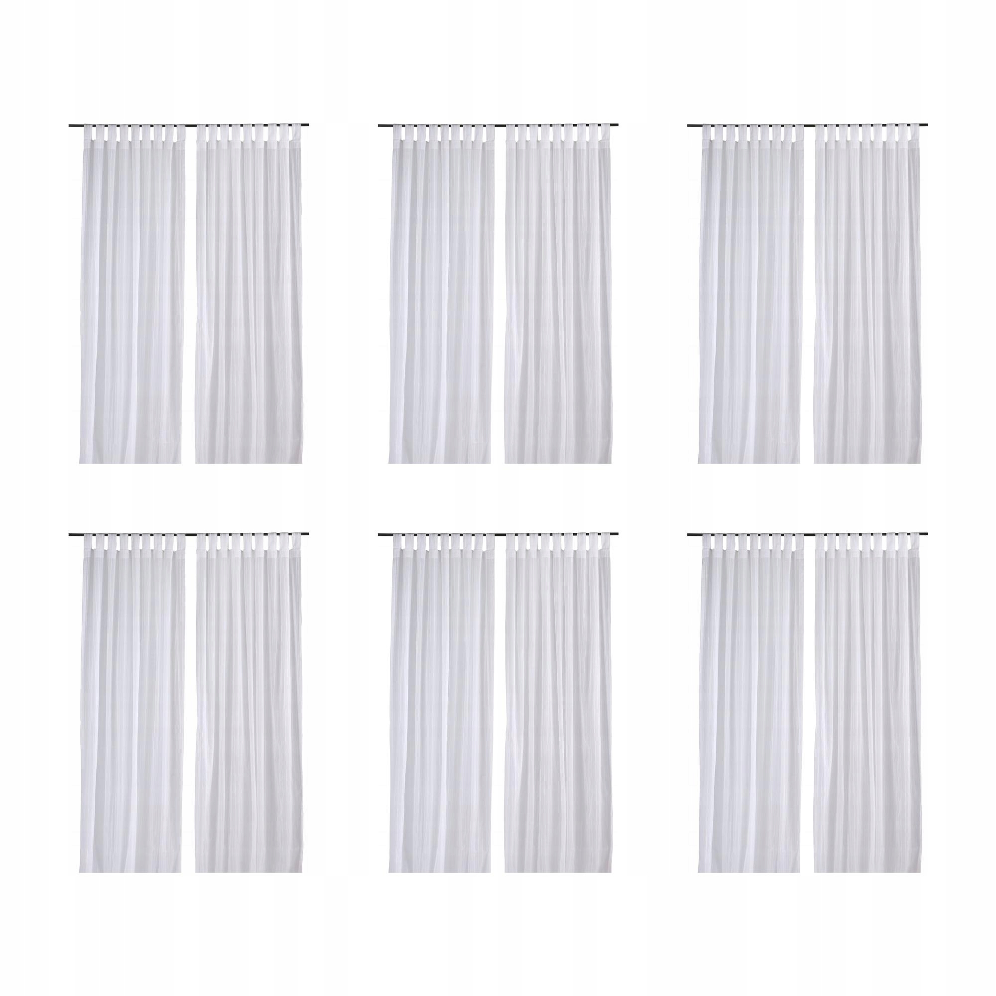 6 ks Záclona bílá 60x120 cm na ramenních popruzích 100% bavlna Matilda