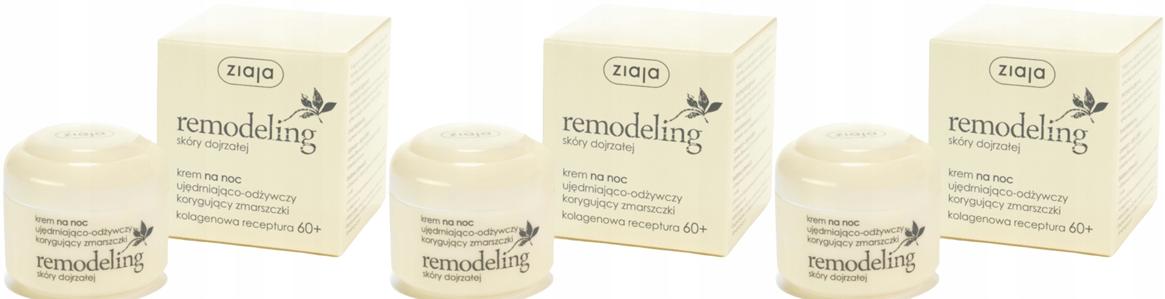 3 ks Remodelační noční krém Zpevňující a vyživující 60+ Ziaja Antioxidanty