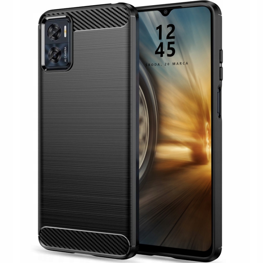 

Etui Pancerne Karbon Do Motorola E22 E22I Szkło