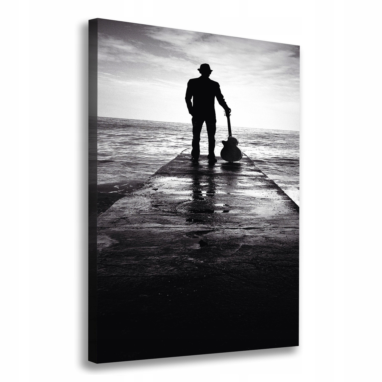 

Foto obraz na płótnie Gitarzysta na molo 70x100 cm