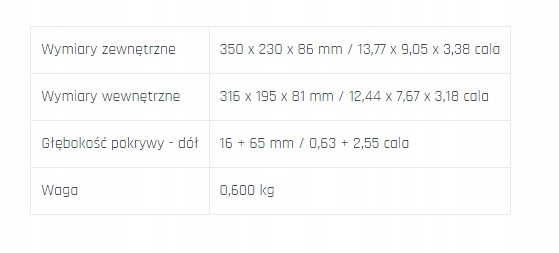 Organizer wodoszczelny MAX004T 350x230x86 mm Marka Inna