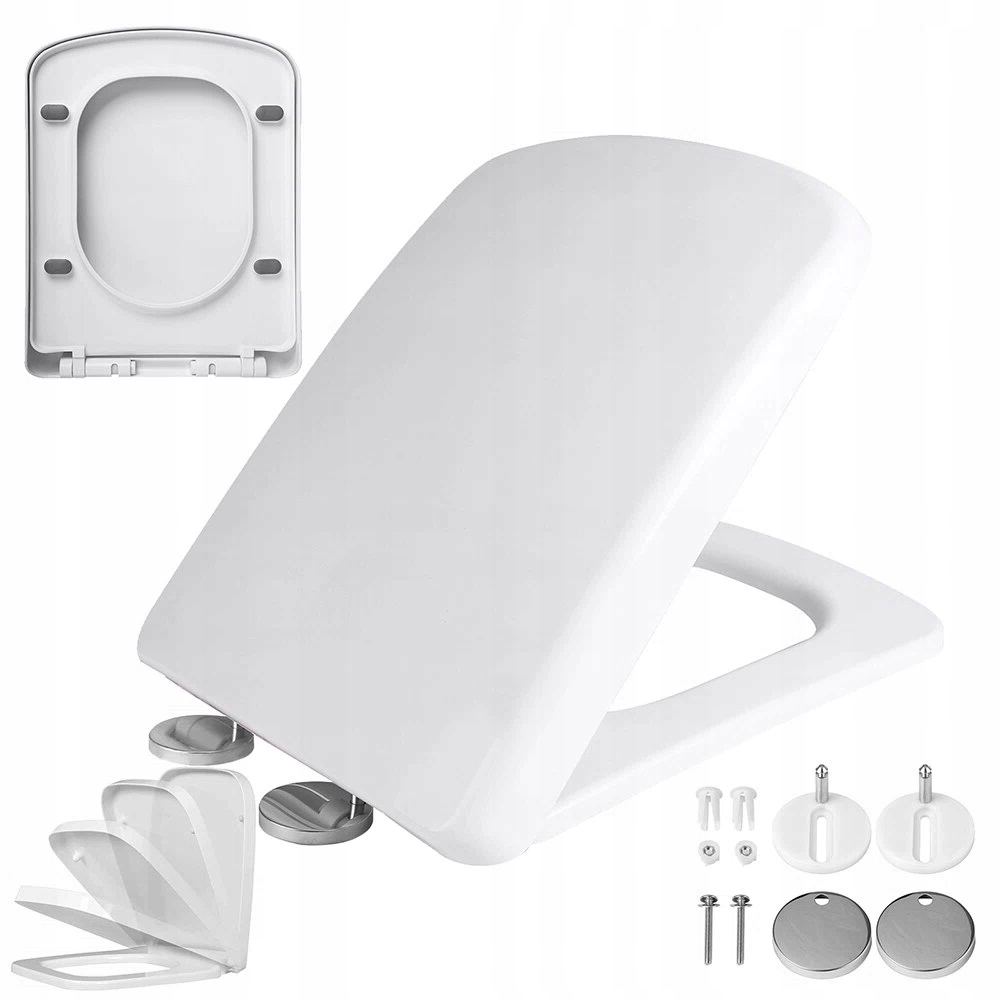 2ks Wc sedátko s pomalým sklápěním Obdélníkové 35x45 záchodová Sada