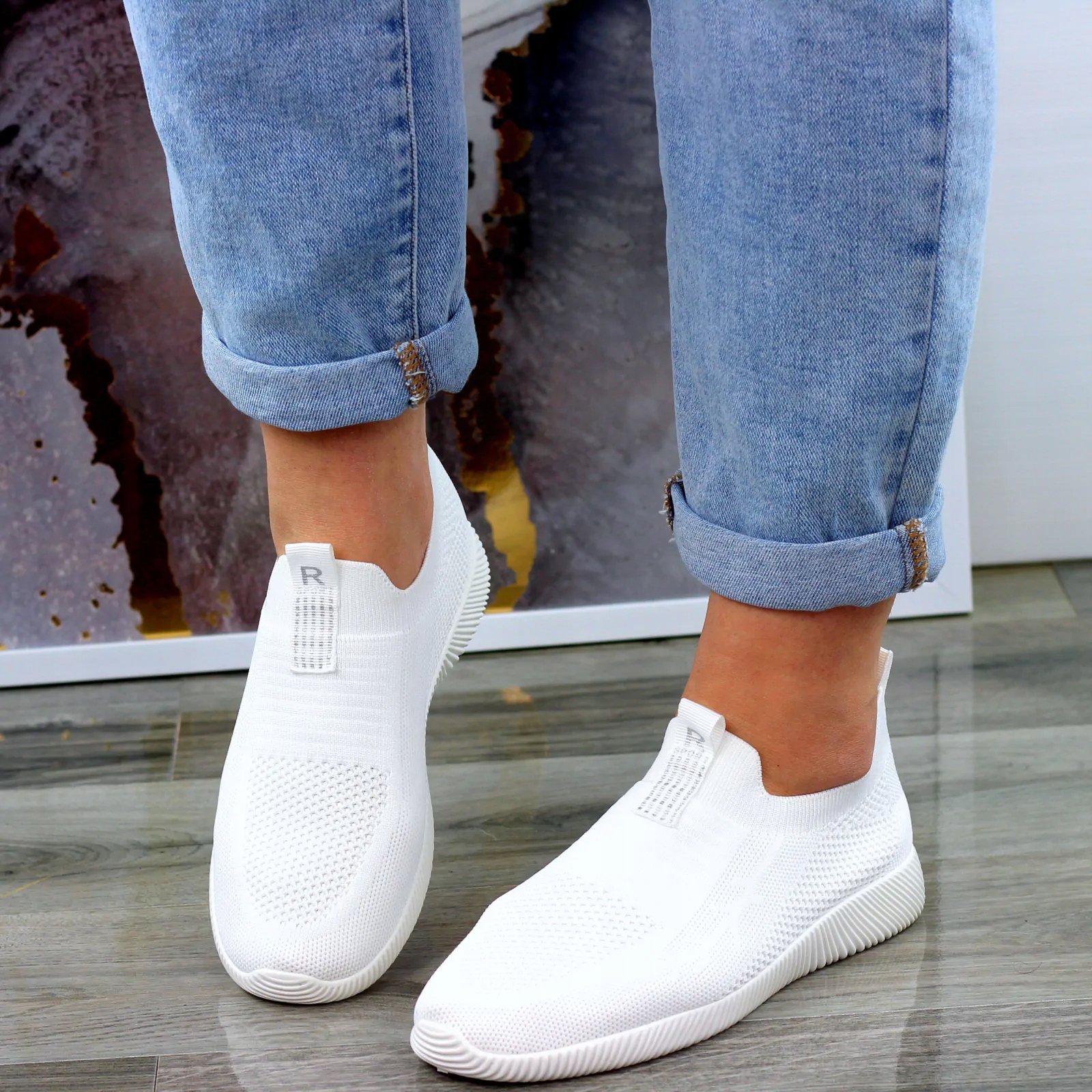 BIAŁE ADIDASY BUTY SPORTOWE SLIP ON DAMSKIE LEKKIE Rozmiar 39