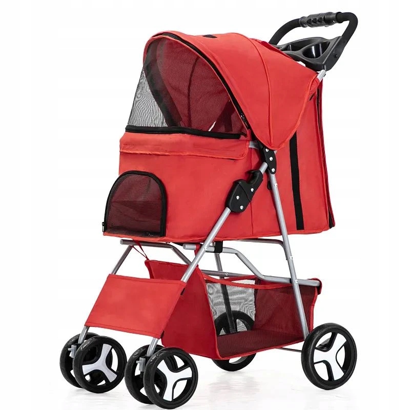 Levně Buggy 3v1 Kočárek skládací pro psy 45 x 100 x 80 cm, Červená