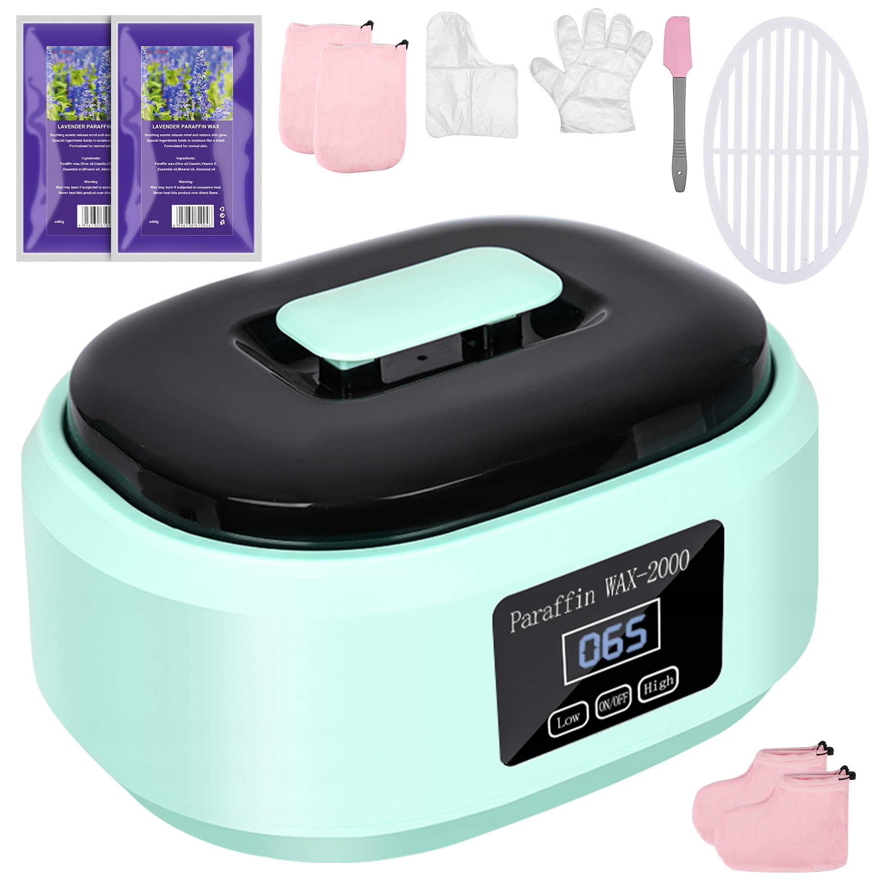 Parafínová Lázeň Velký set 200 W 3400 ml LCD displej 900 g parafínu příslušenství