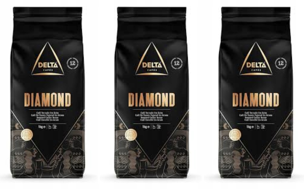 Levně 3 x Káva 100% Arabica zrnková tradičně pražená Diamond 1kg Delta
